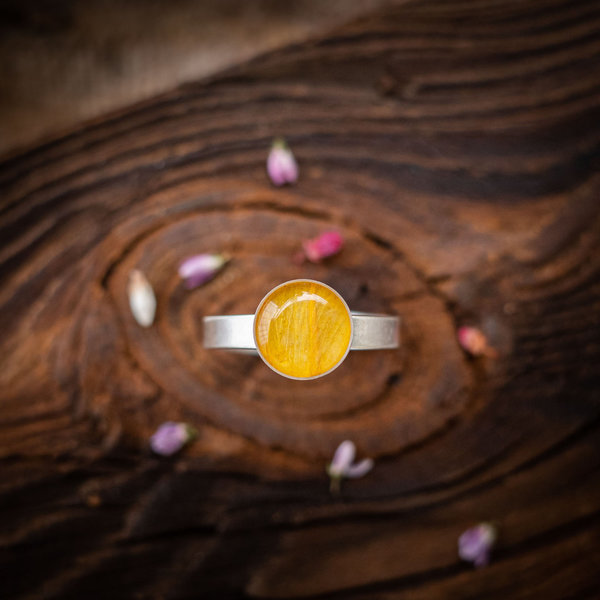 Naturjuwelen - Ring mit Tulpen-Blüte, 925er Sterlingsilber, #3