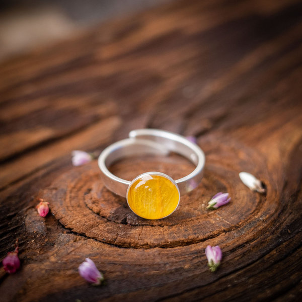 Naturjuwelen - Ring mit Tulpen-Blüte, 925er Sterlingsilber, #3