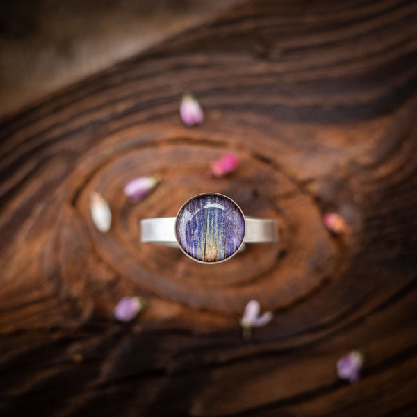Naturjuwelen - Ring mit Tulpen-Blüte, 925er Sterlingsilber, #6